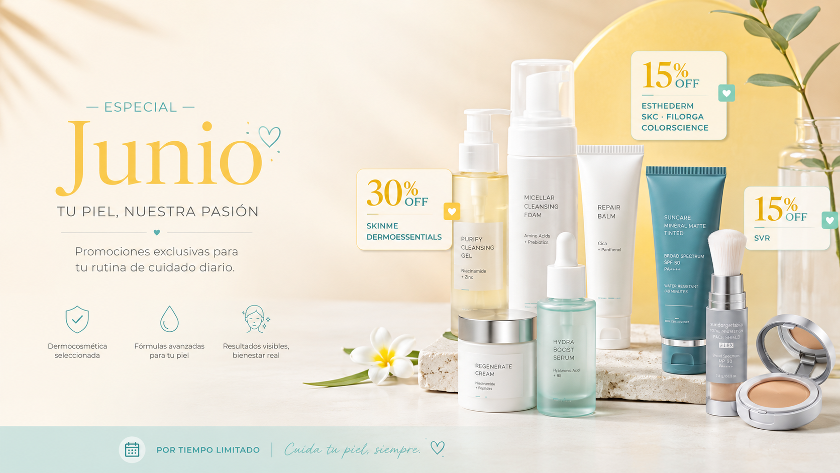 Productos dermatológicos en promoción